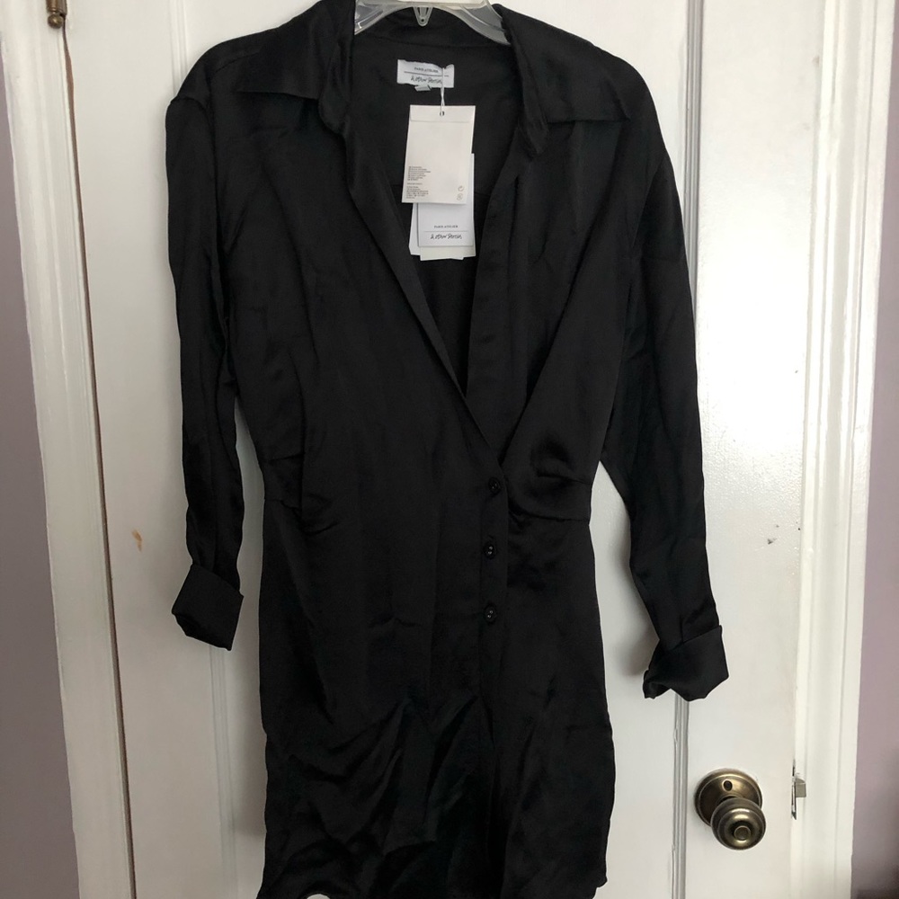 NWT & other stories asymmetric mini shirt dress